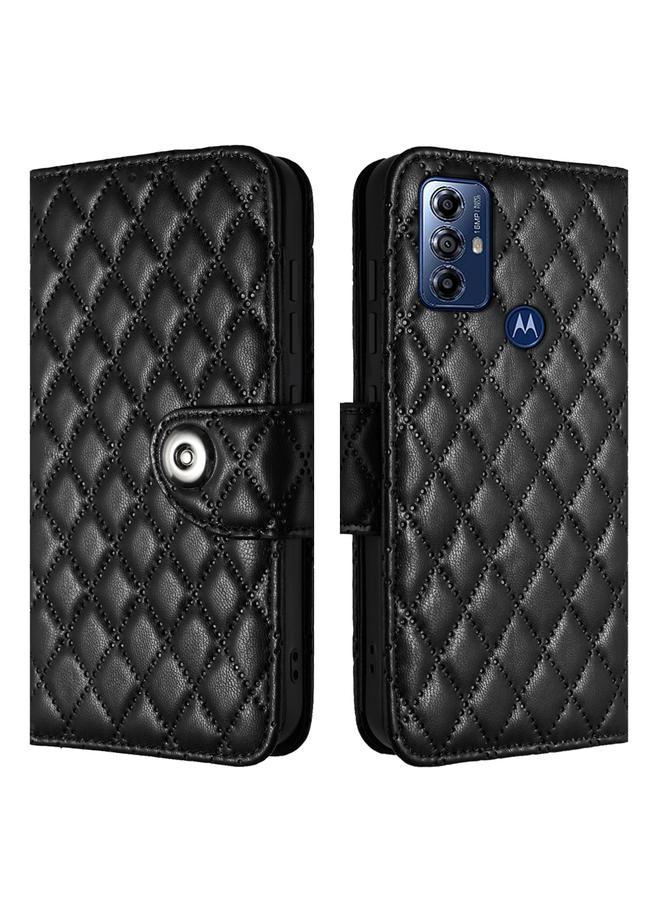 اس-توب جراب لهاتف Motorola Moto G Play 2023 / G جراب هاتف جلدي قلاب بملمس معيني نقي مع حبل تعليق - Image 2