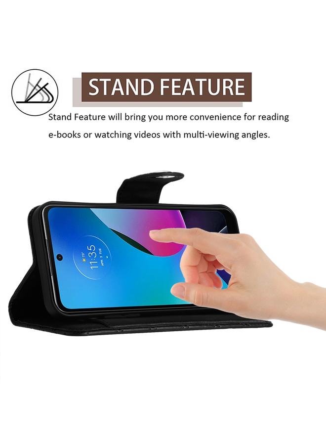 اس-توب جراب لهاتف Motorola Moto G Play 2023 / G جراب هاتف جلدي قلاب بملمس معيني نقي مع حبل تعليق - Image 3