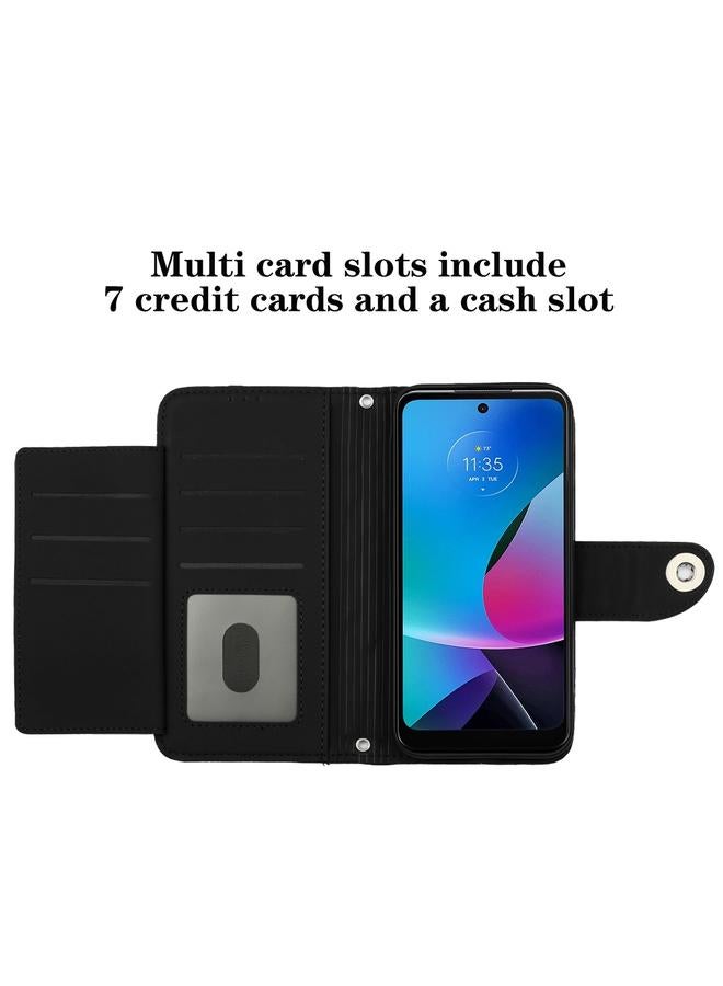 اس-توب جراب لهاتف Motorola Moto G Play 2023 / G جراب هاتف جلدي قلاب بملمس معيني نقي مع حبل تعليق - Image 5