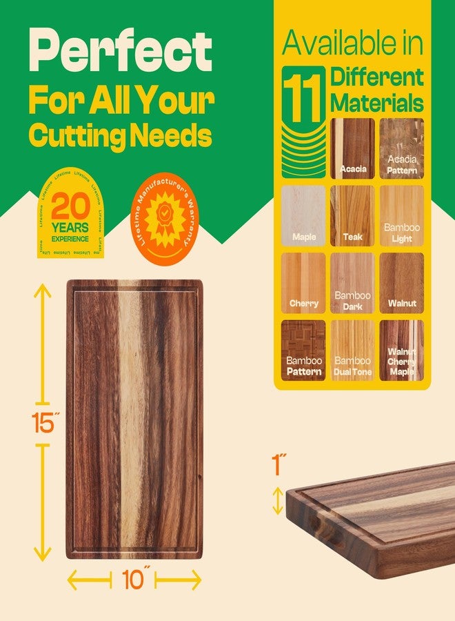 Riveira Walnut Cutting Board 15x10 – Premium Wood Cutting Board with Juice Groove – Reversible Chopping Board for Meat, Cheese, Bread, Vegetables – Durable Wooden Cutting Board & Serving Tray - Image 2