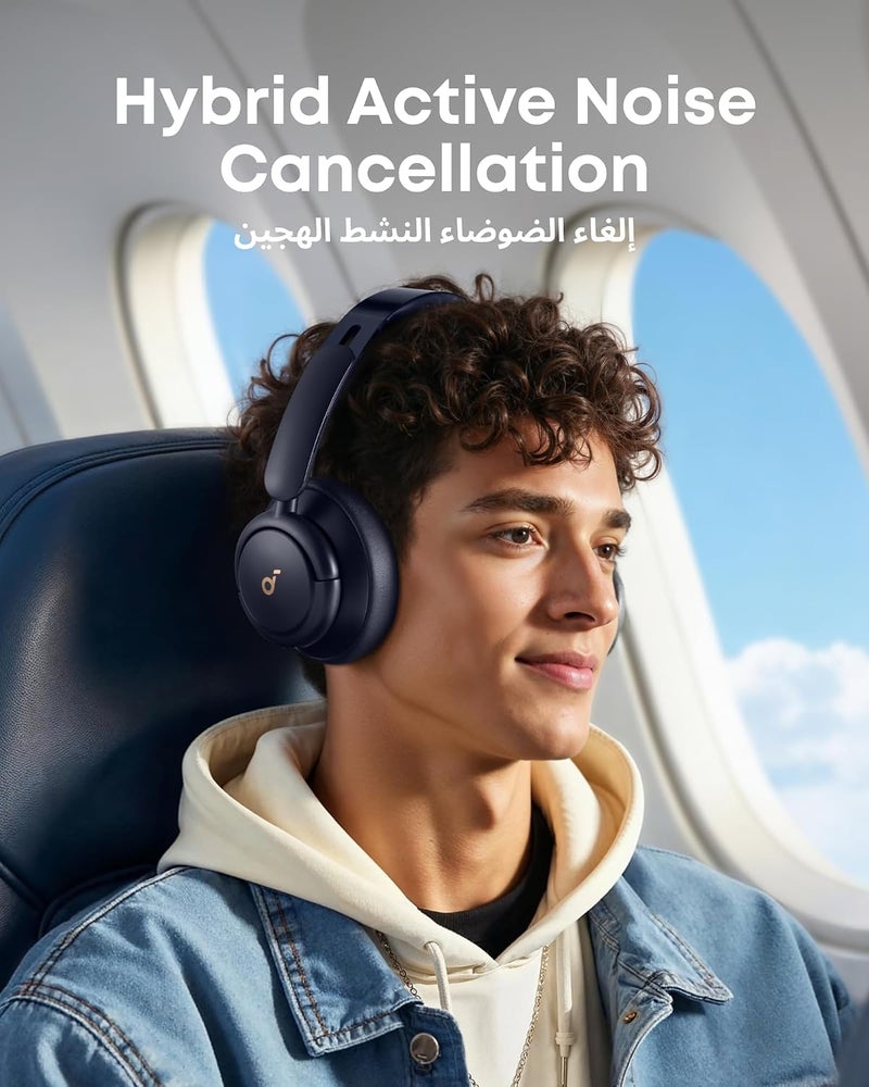 Anker Q30 Hybrid Active Noise Cancelling Headphones Bluetooth with Multiple Modes, Hi-Res Sound Bluetooth Headphones, Custom EQ via App, 50H Playtime, Multipoint Connection | Wireless Bluetooth Headset, Active Hybrid Noise Cancelling, Hi-Res Sound, EQ App, Multi-point Connection, Comfortable - Image 3