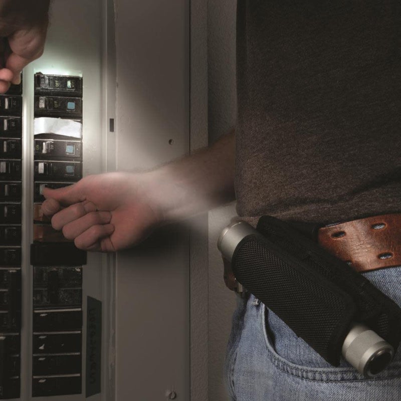 Nite Ize Lite Holster Stretch, Expandable, Secure Flashlight Holder With Belt Clip, Universal Sizing,N00874-BRK,Black - Image 1