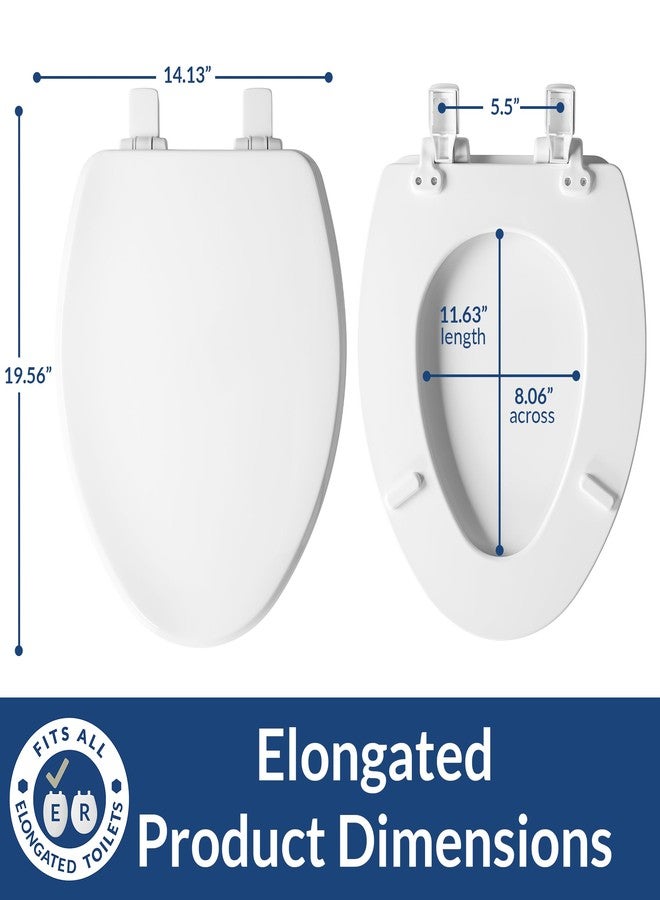 Bemis Ashland Modern Wood Toilet Seat with Decorative Edge, Slow Close, Secure Hinges, Made in USA, Elongated, White - Image 3