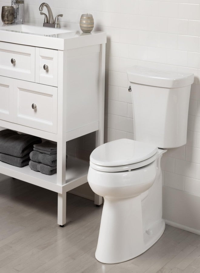 Bemis Ashland Modern Wood Toilet Seat with Decorative Edge, Slow Close, Secure Hinges, Made in USA, Elongated, White - Image 2