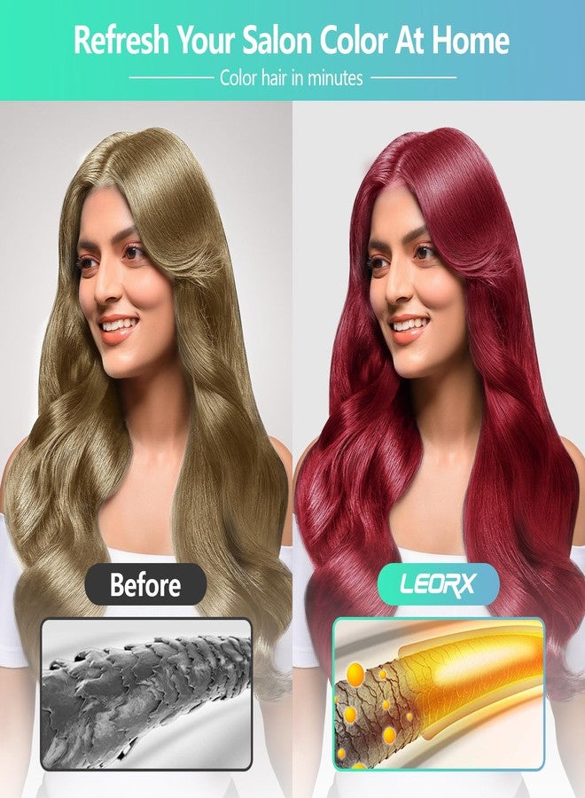 Leorx 3 In 1 Wine Red Color Hair Dye shampoo, For Refresh and Instant Herbal Coloring For Women&Men - Tintes Para El Cabello Profesional - Image 2