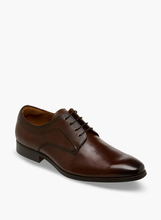 DUCHINI Men Lace-Up Leather Derby Shoes