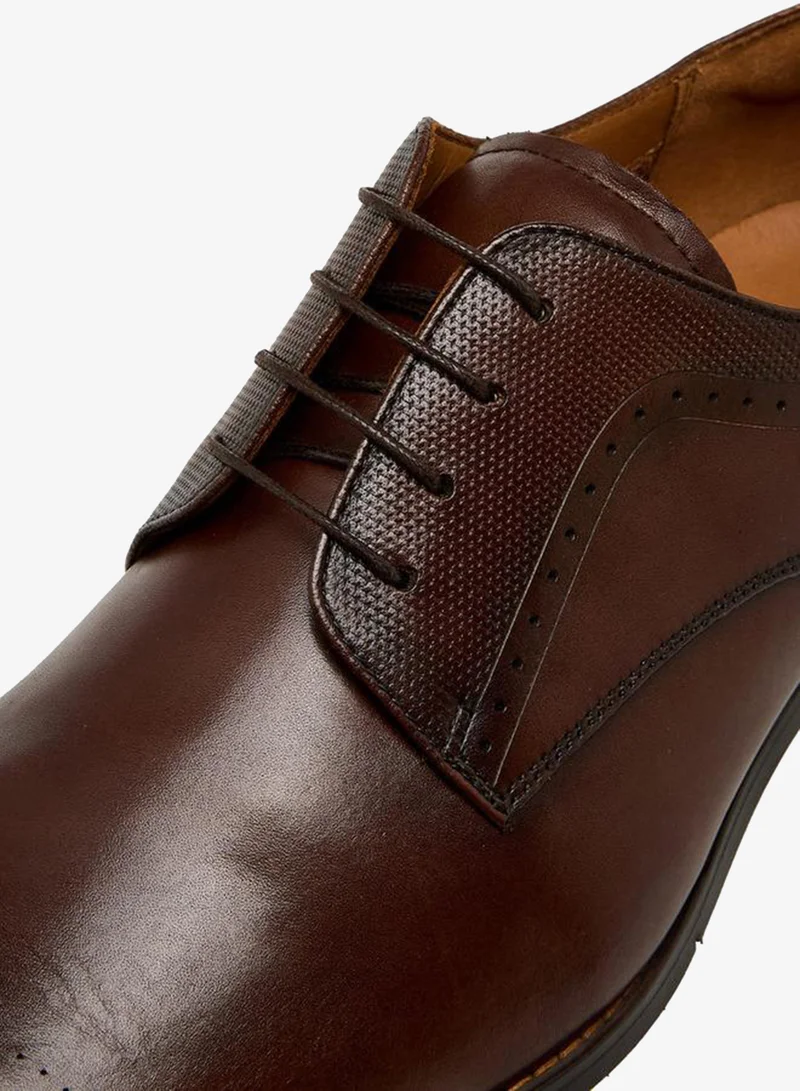 DUCHINI BROWN Men Lace-Up Leather Derby Shoes for Men | Best Price UAE