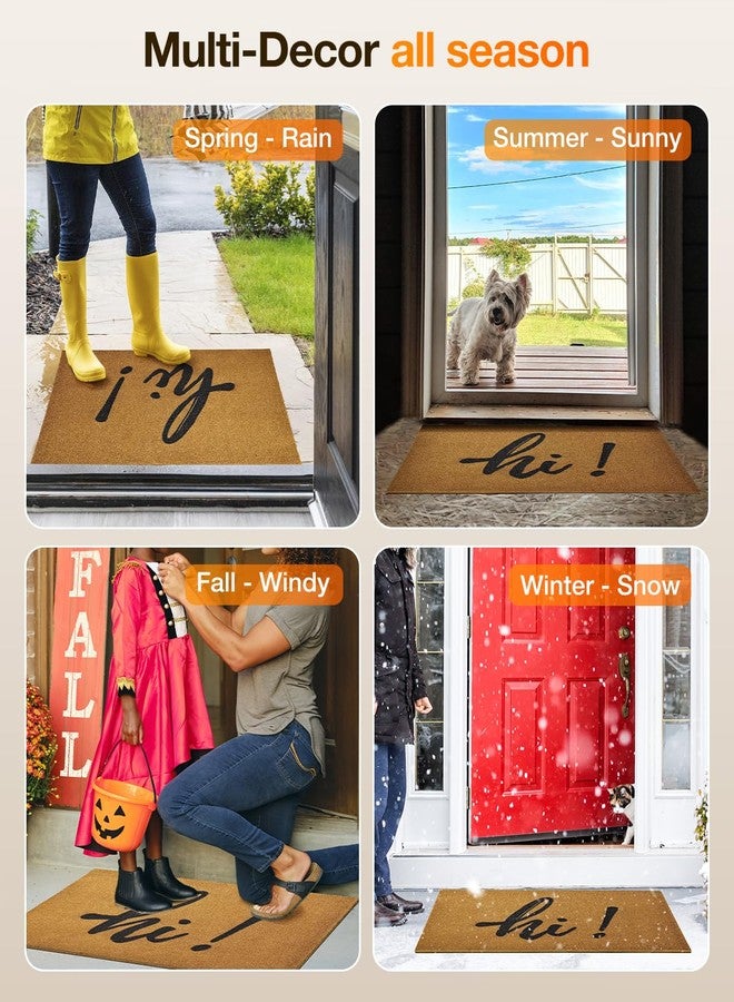 SAKSUN Door Mat Welcome Outdoor Mats: Artificial Coir Doormat for Indoor Outdoor Outside Home Entrance - Front Door Mat Non-Slip Backing Waterproof Fall Mats for Porch Entryway Floor Decor (Hi, 24"x 36") - Image 5