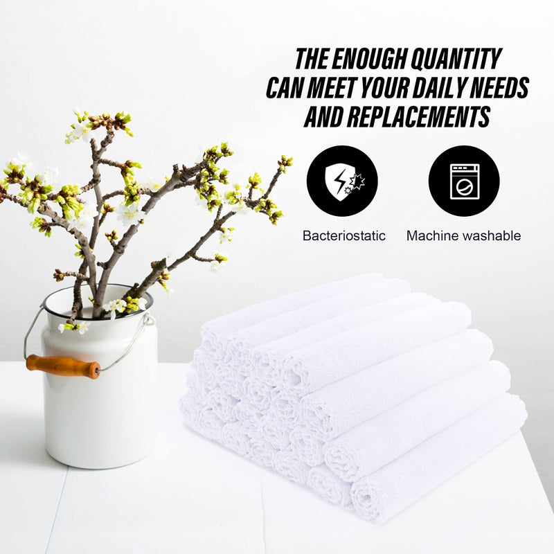 MOONQUEEN Ultra Soft Premium Washcloths Set - 12 x 12 inches - 24 Pack - Quick Drying - Highly Absorbent Coral Velvet Bathroom Wash Clothes - Use as Bath, Spa, Facial, Fingertip Towel (White) - Image 5