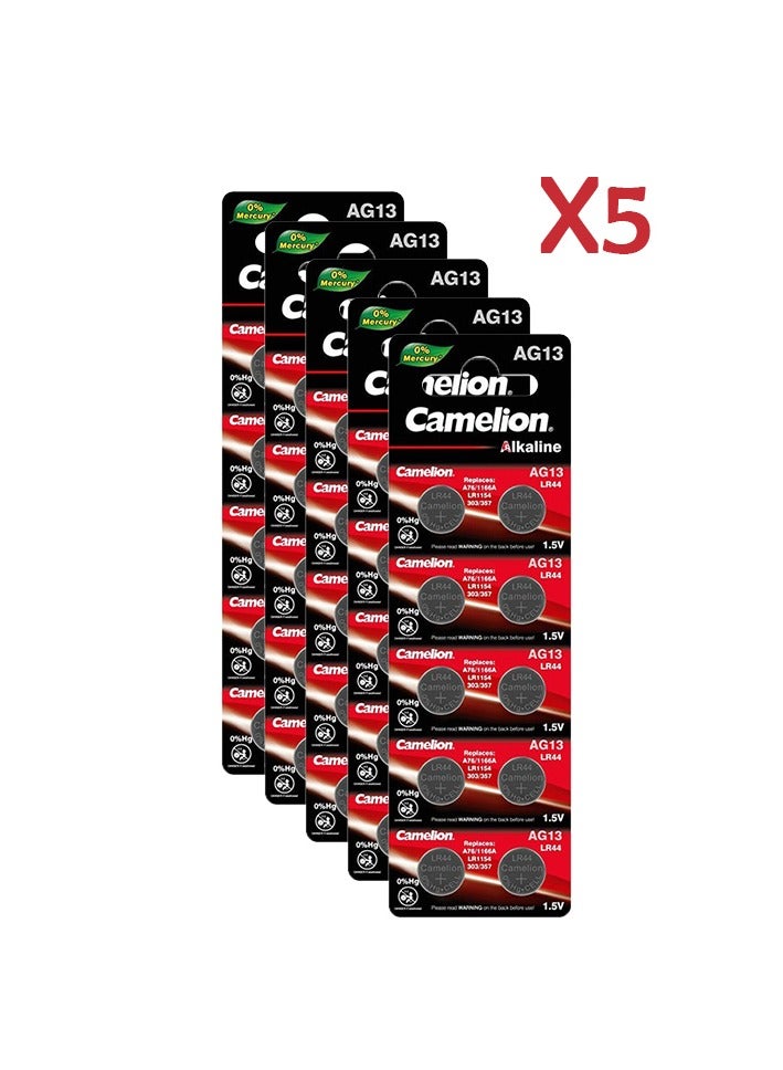 Camelion 10-Piece Alkaline AG13-BP10 Batteries Set x5 - Image 1