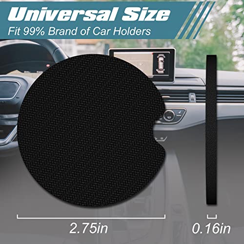 Aiawoxc Car Cup Holder Coasters, 2 Pack Universal Auto Anti Slip Insert Coaster with A Finger Notch, Cute Car Assecories for Women Men, Cup Mat for Most Interior, Luxury Teal Marble - Image 3