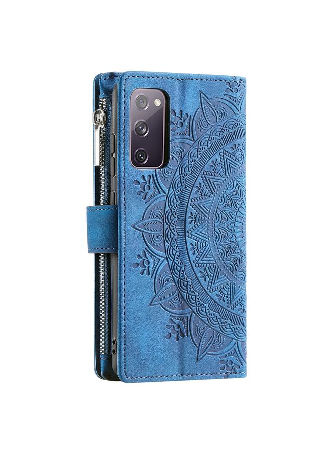 اس-توب جراب لهاتف Samsung Galaxy S20 FE 4G / 5G جراب هاتف جلدي متعدد البطاقات بسحاب - Image 3