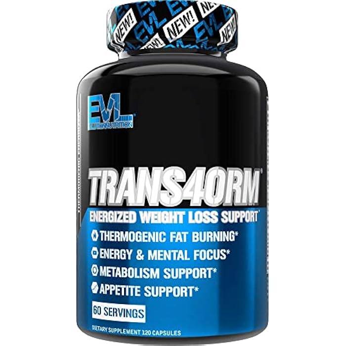 Evlution EVL Thermogenic Fat Burner Support - Fast Acting Weight Loss Energy and Appetite Support - Trans4orm Green Tea Supplement for Men and Women - 60 Servings - Image 1