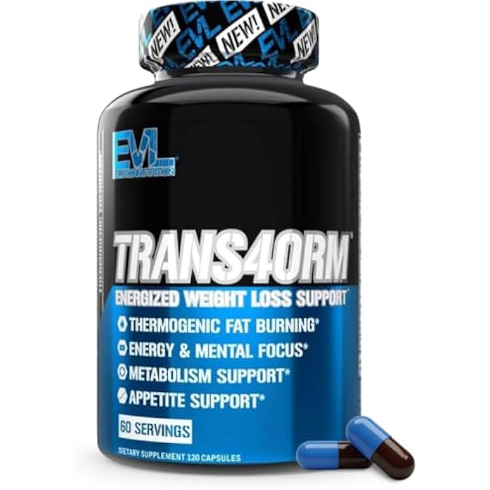Evlution EVL Thermogenic Fat Burner Support - Fast Acting Weight Loss Energy and Appetite Support - Trans4orm Green Tea Supplement for Men and Women - 60 Servings - Image 1