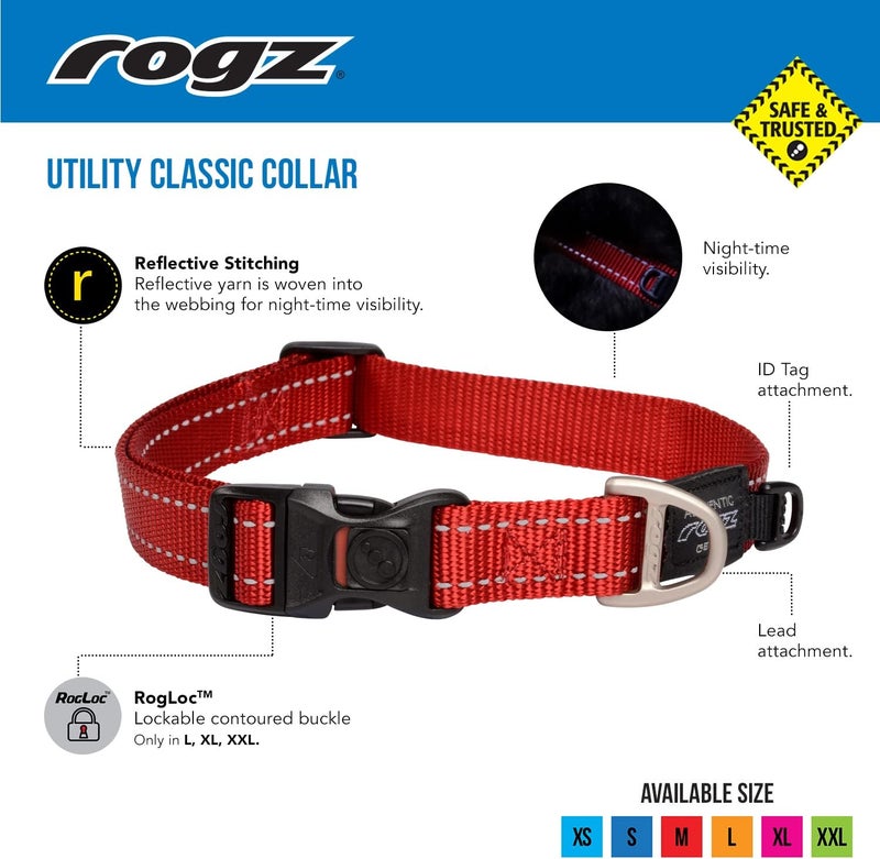 Rogz Utility Collar Snake for Medium Dogs - Red - Image 5