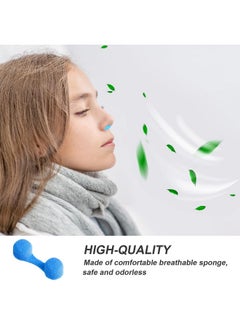 Tondiamo Tondiamo 100 Pieces Nose Plug Filter Disposable Nose Dust Filters Nostril Filters Spray Nose Filter Sponge Nose Plugs for Women Men Sunless Spray Tanning Outdoor Dust Construction Areas (Blue)  - Image 3