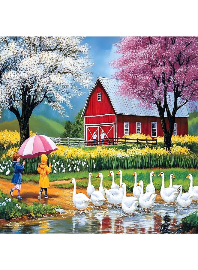 VOLUVOLU 500 Pieces Jigsaw Puzzles for Adults, Farm Animal Puzzle for Adults Seniors, Playing on Rainy Puzzle 500 Pieces, Gift for Birthday, Home Decor, Fun for Family(20.5 * 15 in) - Image 1