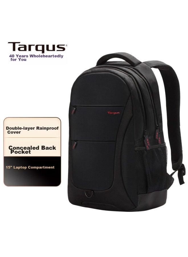 Targus 15.6-inch Laptop Backpack, Commuter Backpack, School Bag With Rain Cover, Black, 822 - Image 1