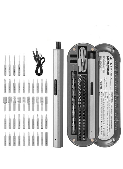 48 in 1 precision Electric screwdriver set with work light, suitable for repairing mobile phones and computers
