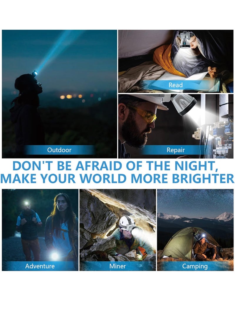 SYOSI LED Rechargeable Head Lamp Super Bright White Lights Rechargeable Headlamp with Power Bank Function USB Adjustable 3 Modes IPX5 Waterproof  Rechargeable Head Lamp for Camping Running Cycling Fishing - Image 2