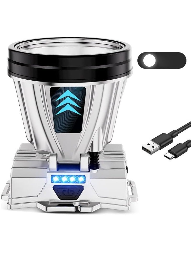 SYOSI LED Rechargeable Head Lamp Super Bright White Lights Rechargeable Headlamp with Power Bank Function USB Adjustable 3 Modes IPX5 Waterproof  Rechargeable Head Lamp for Camping Running Cycling Fishing - Image 1