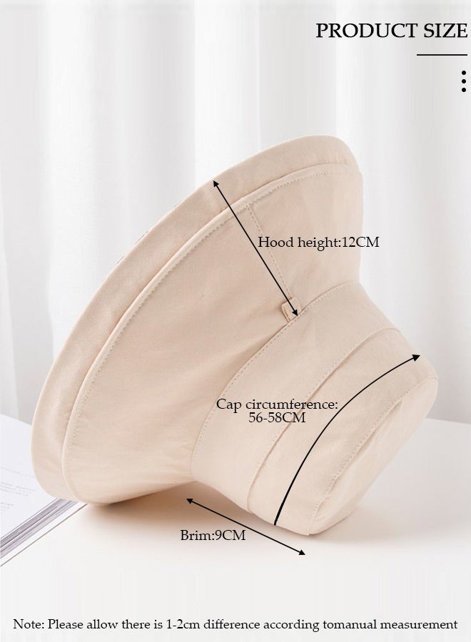 DUNISO قبعة شاطئ قابلة للطي مزدوجة الجوانب للنساء لربيع وصيف النسخة الكورية من قبعة الشمس العصرية للحماية من الأشعة فوق البنفسجية UPF50+ طباعة عصرية قبعة كبيرة للسفر على الشاطئ - Image 5