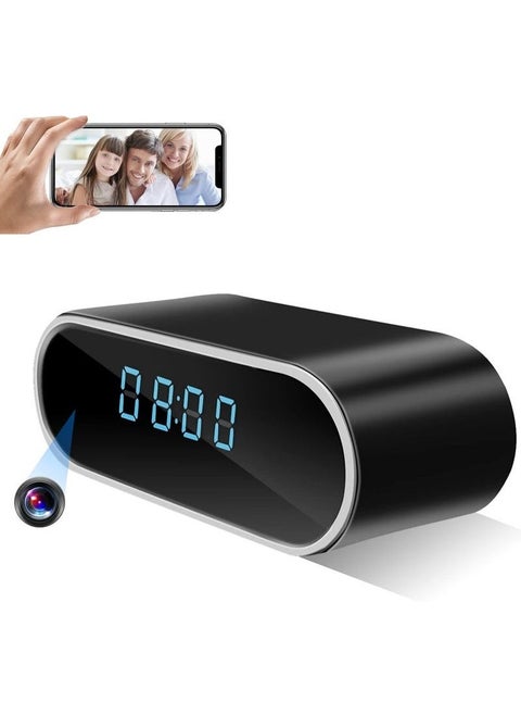 Security Camera with Clock – HD 1080P Indoor WiFi Hidden Camera with Motion Detection & Night Vision | Smart Nanny Cam for Home, Office, Baby & Pet Monitoring | Discreet Surveillance with Real-Time Alerts