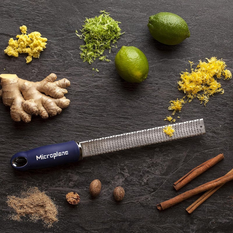 Microplane 46201 Premium Made in USA Zester Grater, grating cheese -Soft, Dark Blue - Image 4