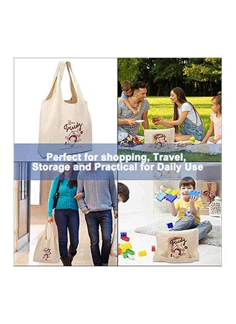 Generic - Canvas Tote Bags, with Inner Pocket Reusable Grocery Bags Bulk Reusable Shopping Bags Large Capacity Machine Washable - Image 1