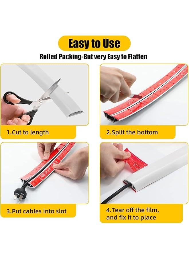 erorex 6.5Ft Floor Cable Cover White Electrical Floor Cord Covers For Wires On Floor Cord Protector Floor Hide Cords On Floor Cable Floor Covers For Cords Wire Cover For Floor Floor Cable Management  - Image 4