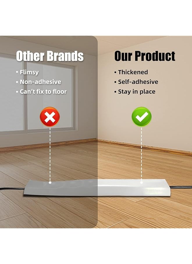 erorex 6.5Ft Floor Cable Cover White Electrical Floor Cord Covers For Wires On Floor Cord Protector Floor Hide Cords On Floor Cable Floor Covers For Cords Wire Cover For Floor Floor Cable Management  - Image 3