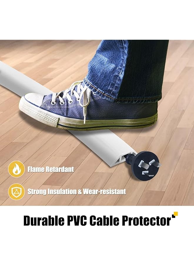 erorex 6.5Ft Floor Cable Cover White Electrical Floor Cord Covers For Wires On Floor Cord Protector Floor Hide Cords On Floor Cable Floor Covers For Cords Wire Cover For Floor Floor Cable Management  - Image 5