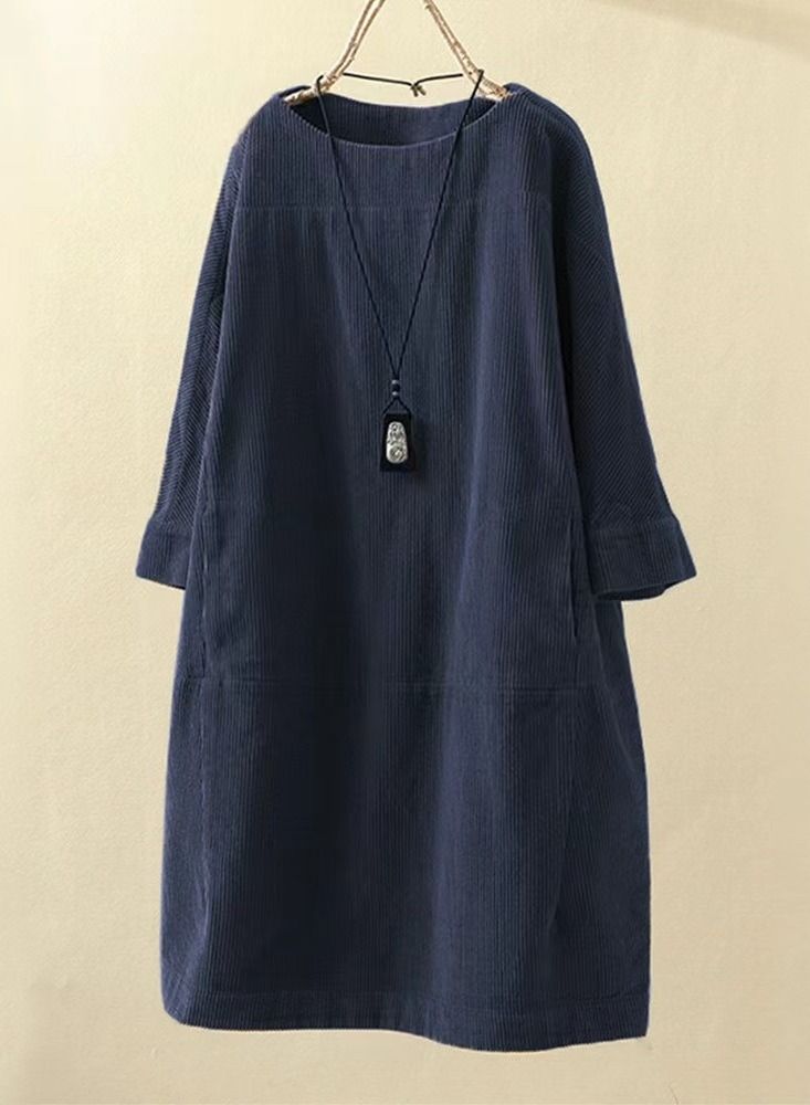 Loquat Casual Women's Round Neck A line Skirt Dress  - Image 1