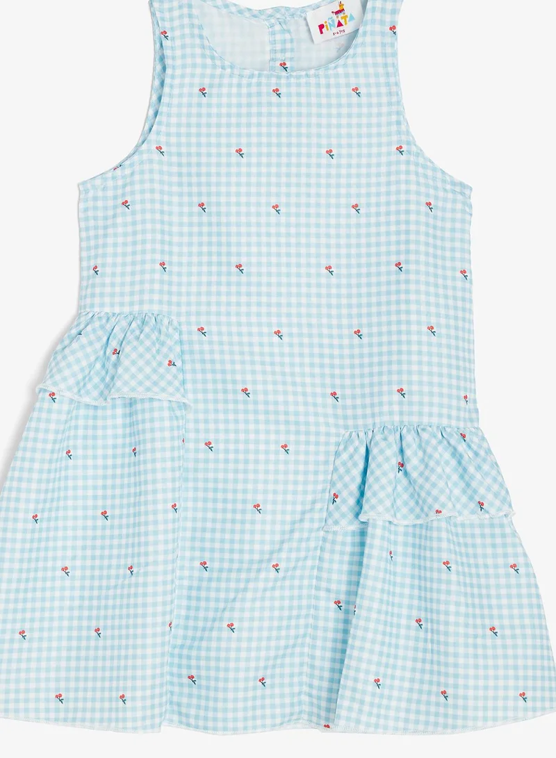 Pinata  Floral Print Gingham Frill Dress for Women | Best Price UAE