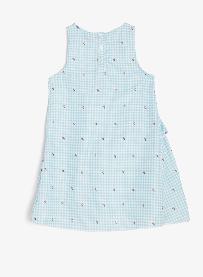 Pinata  Floral Print Gingham Frill Dress for Women | Best Price UAE