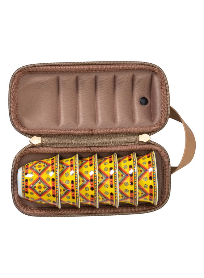 AL SANIDI Najdi engraving Completed anti-shock Mugs bag, Coffee mugs bag, Woody, Size 23*8.6*7.9Cm - Image 3
