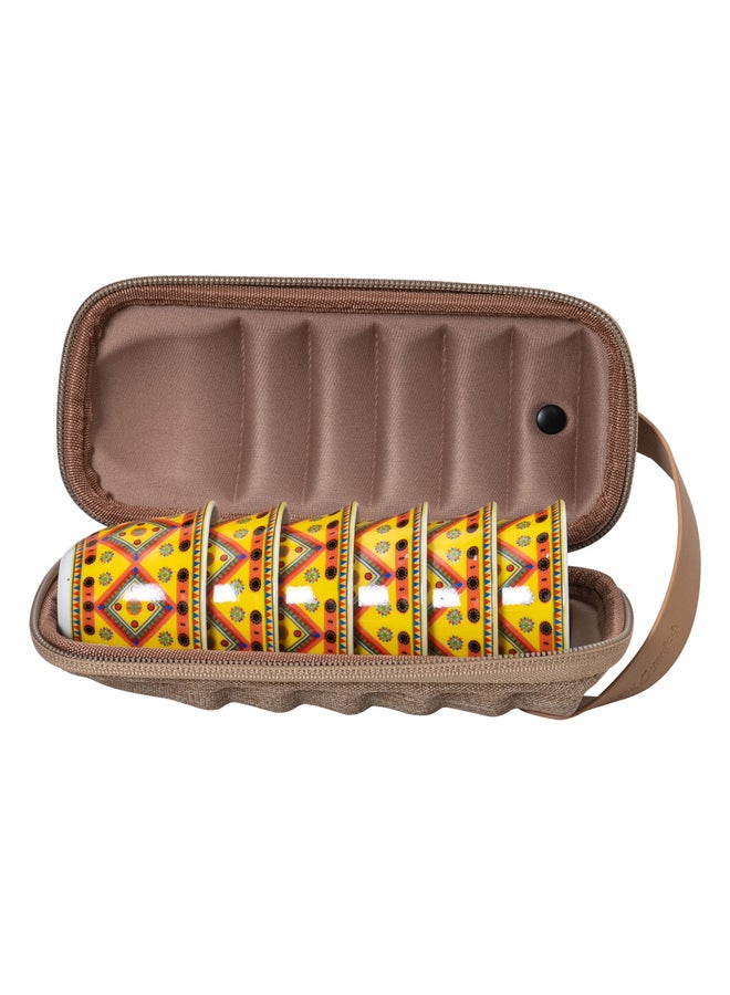 AL SANIDI Najdi engraving Completed anti-shock Mugs bag, Coffee mugs bag, Woody, Size 23*8.6*7.9Cm - Image 2