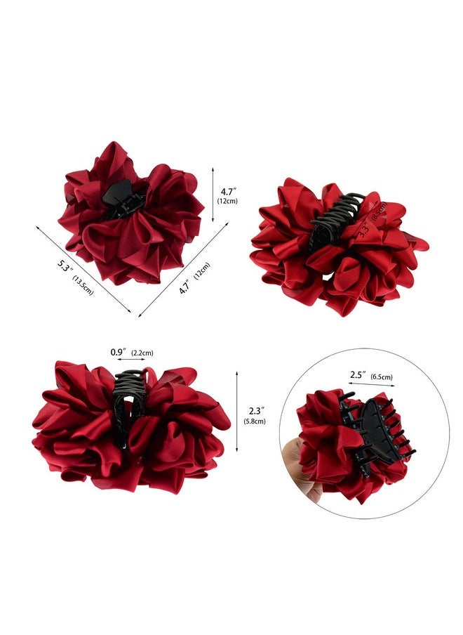 4 Pcs Large Silk Flower Bow Hair Claw Jaw Clips For Women Hair Clamps - pzsku/Z738FEF898B93F7A8BF5BZ/45/_/1696664352/5ed26e47-c957-4fa9-a33e-9f1559c02a80