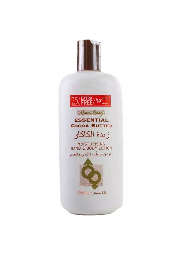 Rina Ketty Essential Cocoa Butter Moisturising Hand & Body Lotion- 625ml - Image 1