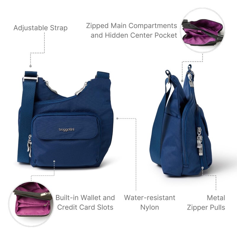 Baggallini unisex adult Criss Cross Travel Crossbody Handbags, Pacific, One Size US - Image 3