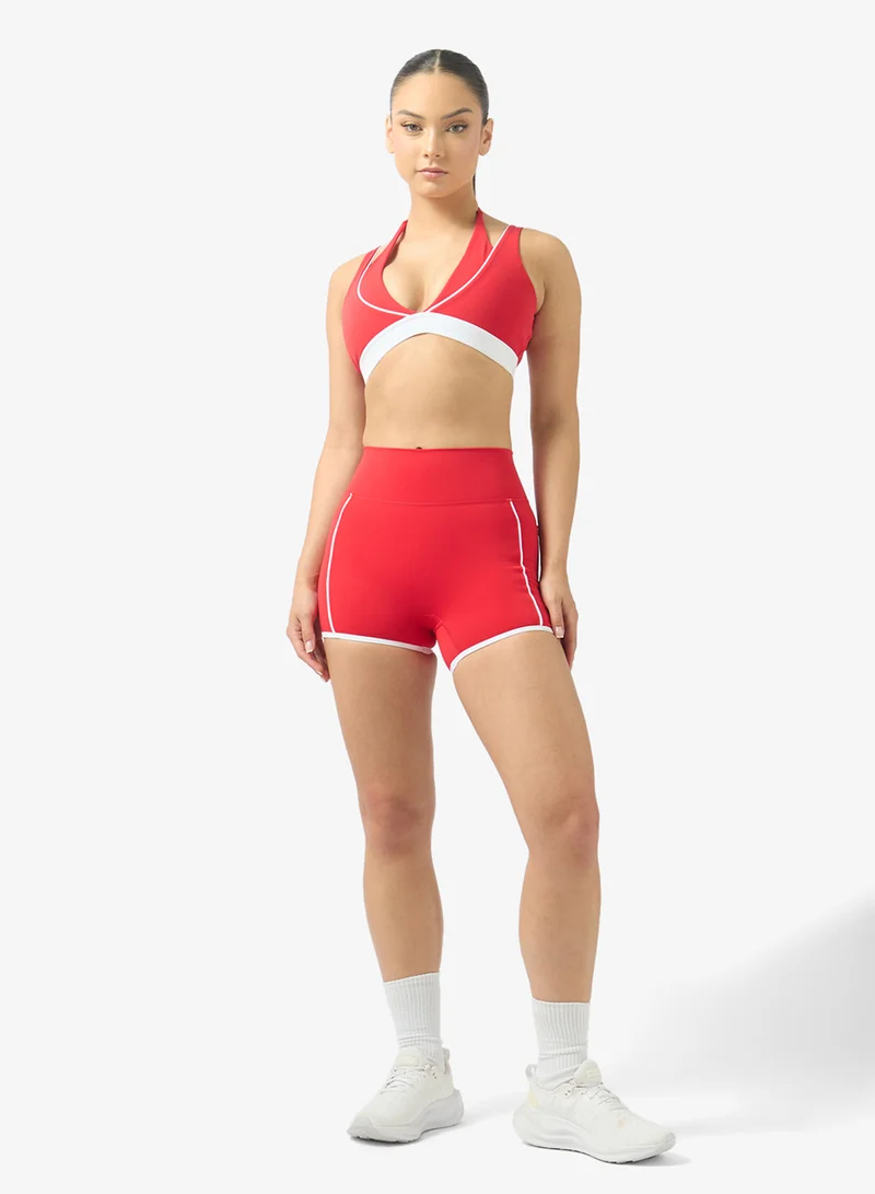 Contrast Trim Detail Sports Bra & Short Set