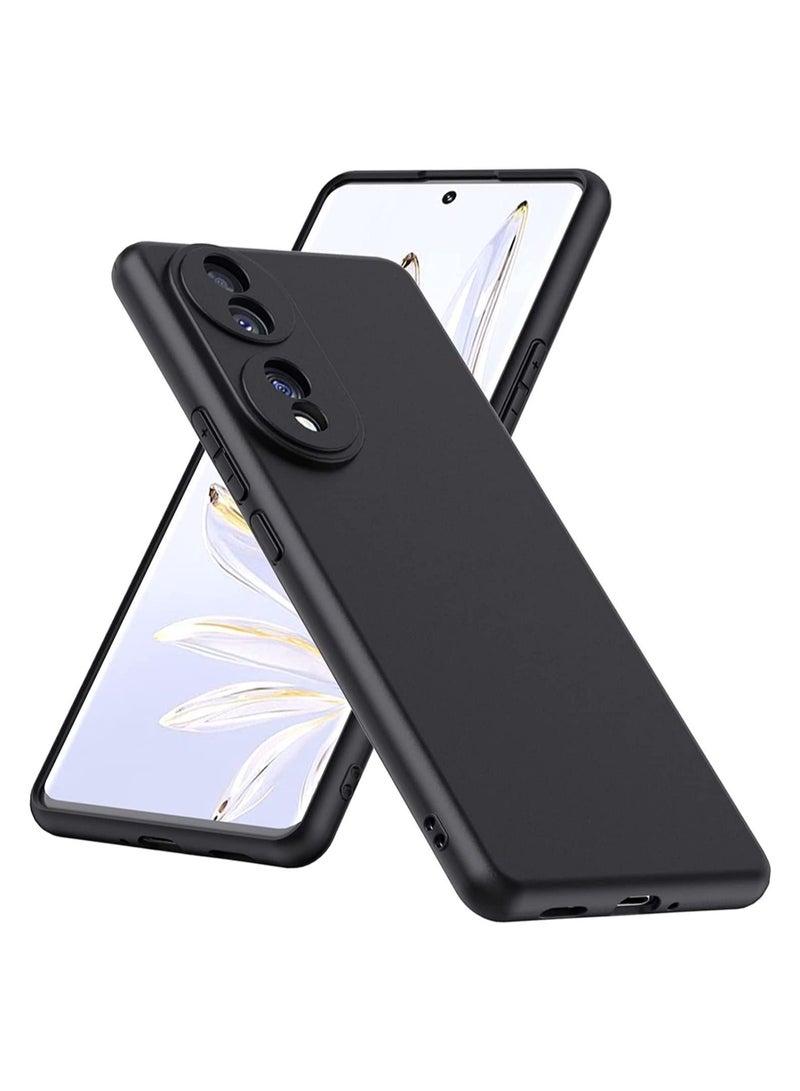 ELTRAZONE Honor 70 Case Soft Flexible Silicone Slim Fit TPU Back Cover Matt Black Protective Rubber Case with Camera Protection - Image 1
