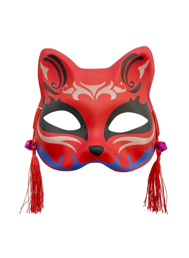Excefore Halloween Fox Mask, Fox Half Face Mask for Halloween Masquerade Ball Party, Style Anime Fox Cosplay Half Face Cat Mask - Image 1