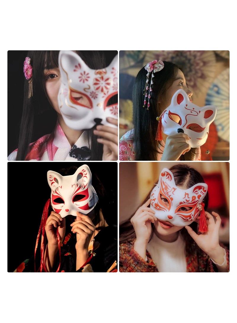 Excefore Halloween Fox Mask, Fox Half Face Mask for Halloween Masquerade Ball Party, Style Anime Fox Cosplay Half Face Cat Mask - Image 5