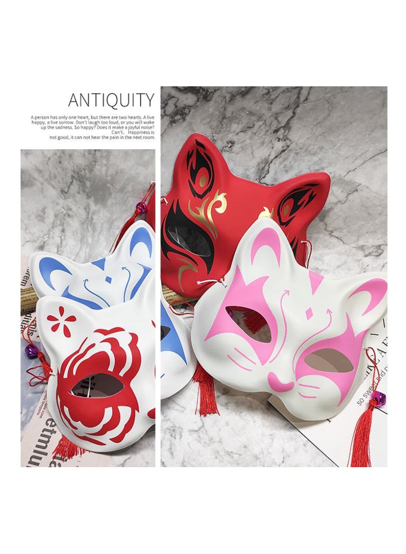 Excefore Halloween Fox Mask, Fox Half Face Mask for Halloween Masquerade Ball Party, Style Anime Fox Cosplay Half Face Cat Mask - Image 4