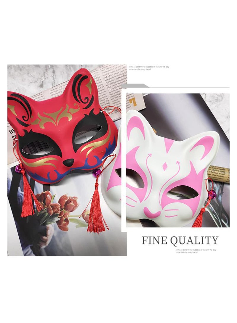 Excefore Halloween Fox Mask, Fox Half Face Mask for Halloween Masquerade Ball Party, Style Anime Fox Cosplay Half Face Cat Mask - Image 3