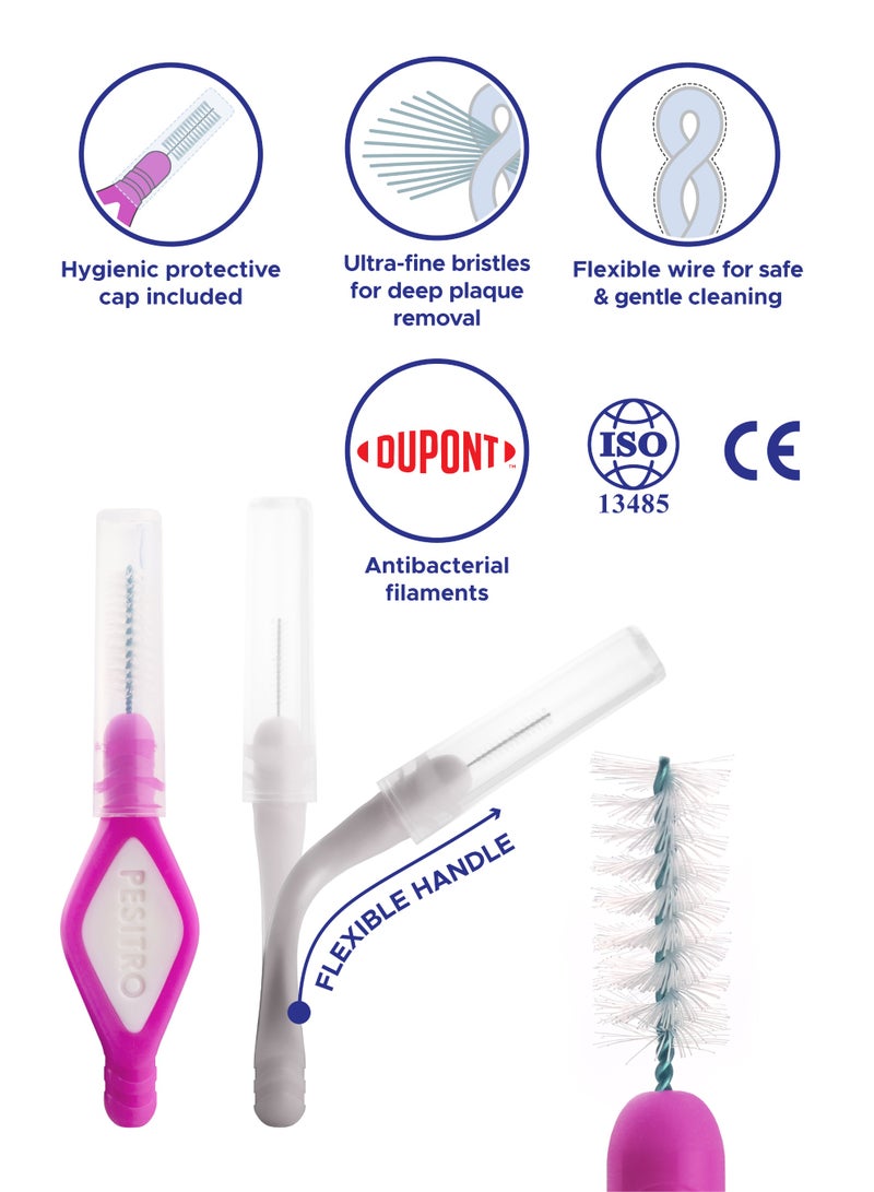 PESITRO FLEXI Interdental Brush Size 6 (2.0 mm) | Effective Cleaning for Medium-Wide Gaps, Implants & Gum Care - Image 2