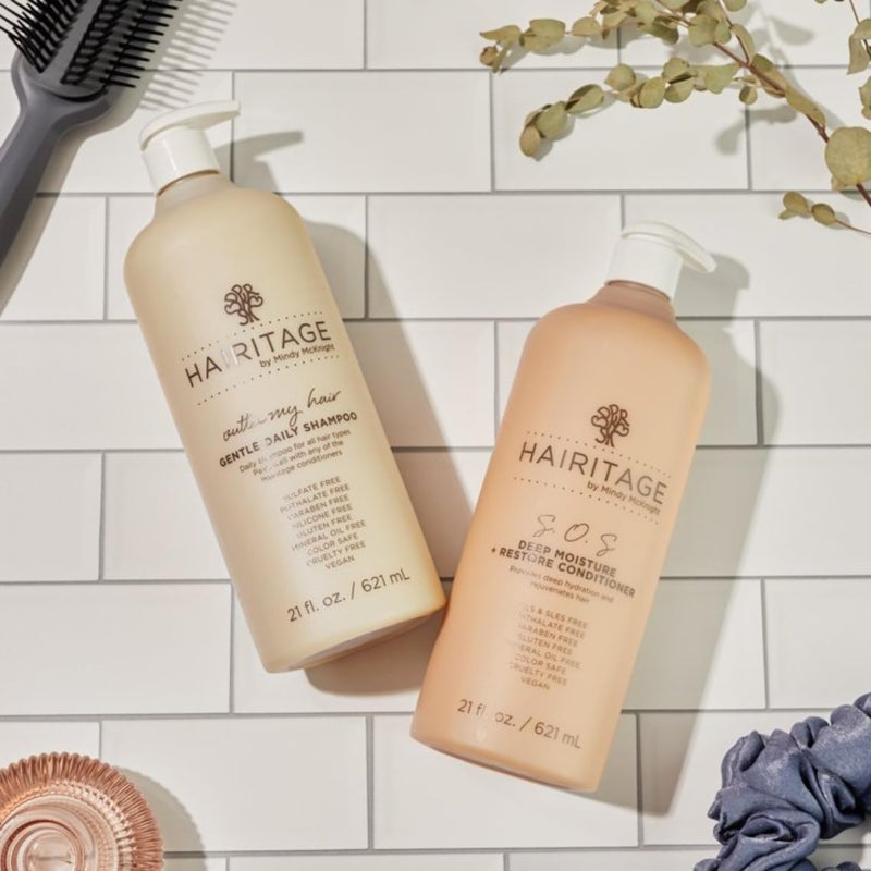 Hairitage Outta My Hair Gentle Daily Hydrating and Moisturizing Shampoo For Dry Hair with Jojoba Oil + Aloe Vera - Ultra-Mild + Moisture-Rich - Improves Dry, Brittle Strands, 21 fl. oz. - Image 3