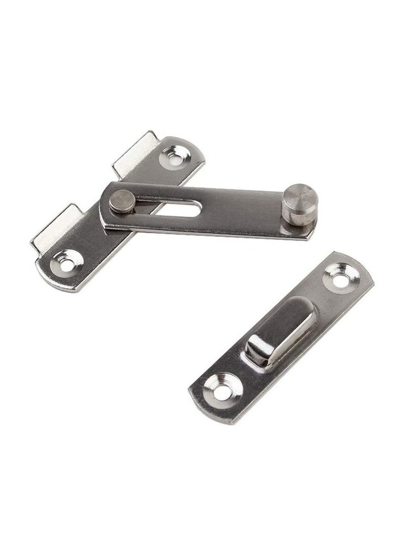 Generic Safety Door Lock, Stainless Steel Flip Latch Gate Latches Bar Latch Hasp Lock Sliding for Window Cabinet Room Accessorries, Brushed Finish  - Image 4