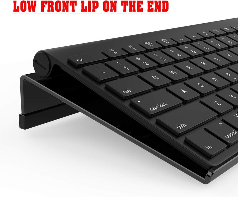 KOTEMON Mini Computer Keyboard Stand-11.8'' x 5.1''-Small Computer Keyboard Tray Acrylic Keyboard Holder for 78 Keys Universal Compact Keyboard, with Black Silicone Strip, Black - Image 4